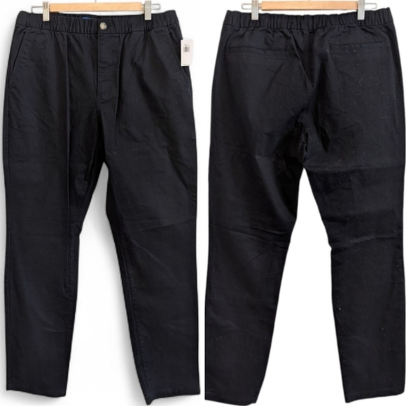 OLD NAVY Slim Black Cotton Flex Chinos Pants Large 34x32 School Uniform - Picture 1 of 7